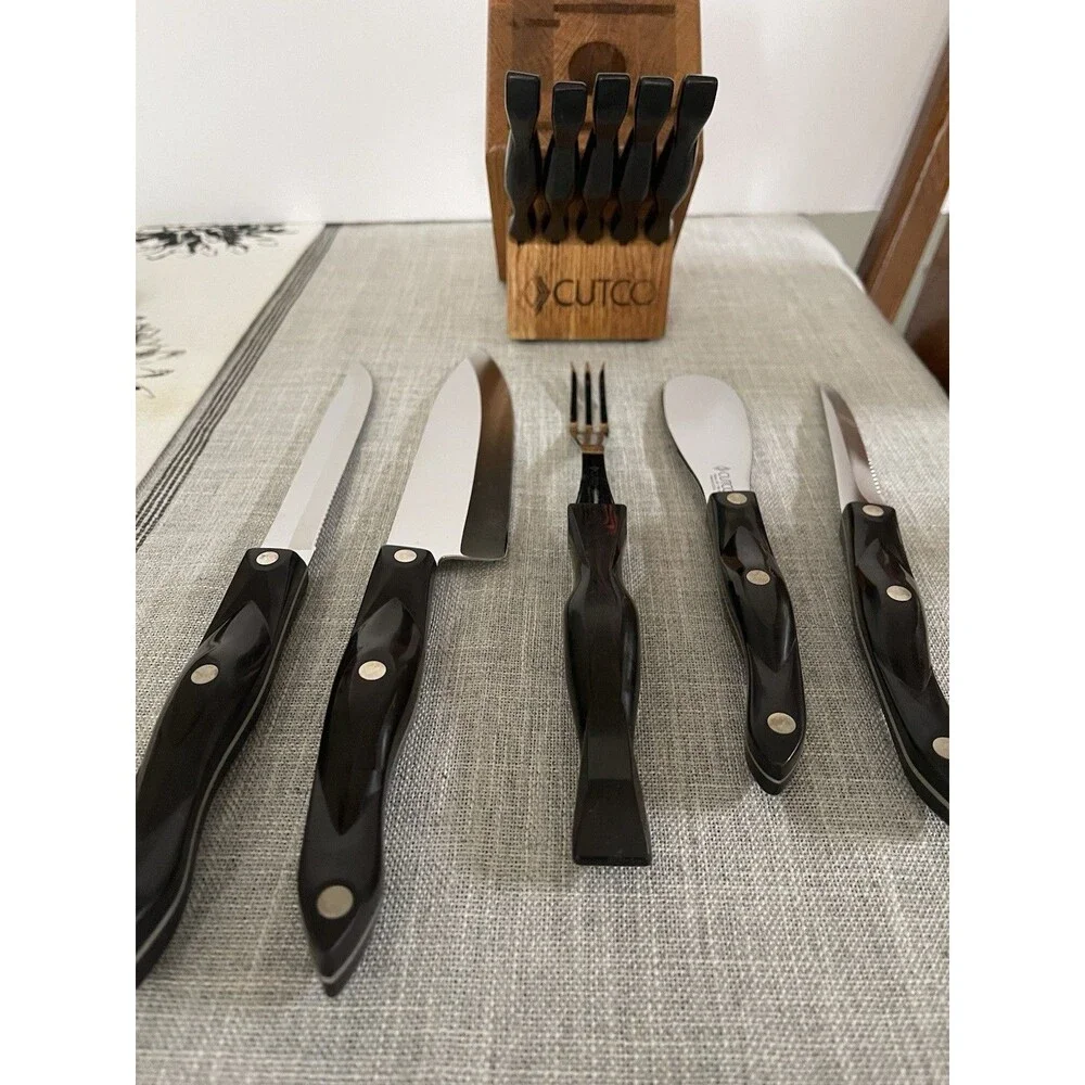 cutco butcher block knife set